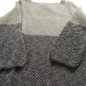 Gray and Cream Women's Sweater